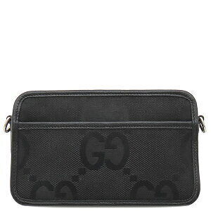 Gucci Jumbo GG Shoulder Bag Leather Canvas Black